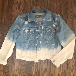 Maurices Blue and White Ombre Denim Jacket